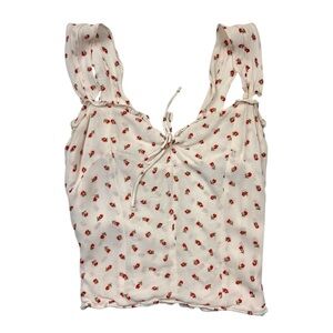 Reformation Floral White Sleeveless Top SMALL